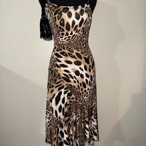 Newport News Asymmetrical Leopard Print Dress